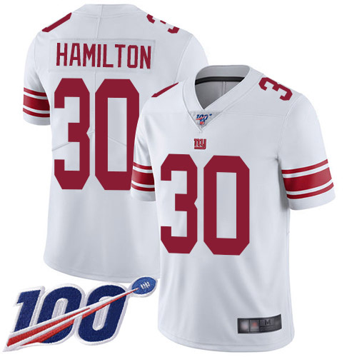 Men New York Giants 30 Antonio Hamilton White Vapor Untouchable Limited Player 100th Season Football NFL Jersey